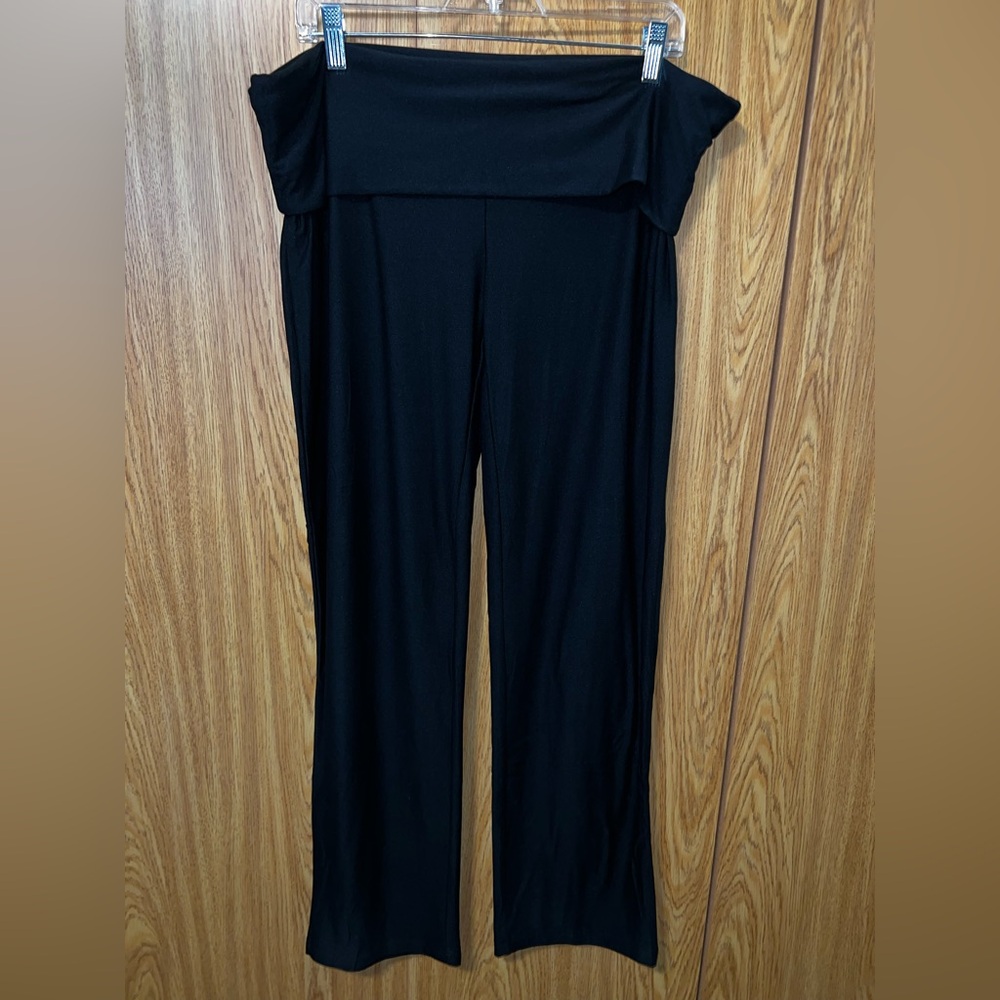 (3) pair of wide leg buttery soft black leggings size 2x